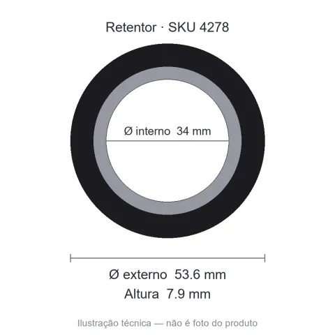 Retentor 34 mm x 53,6 mm x 7,9 mm - 01768 34x53,60x7,90 BG