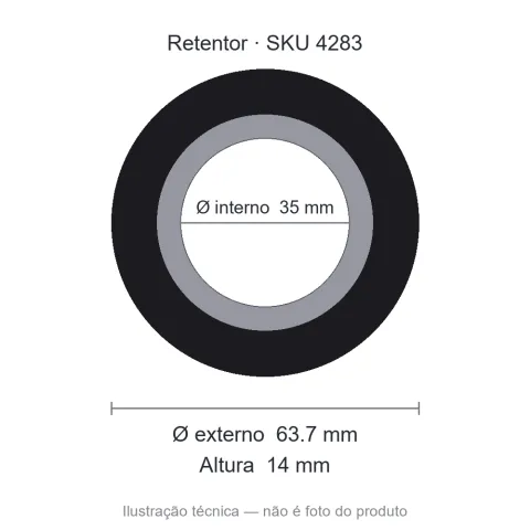 Retentor 35 mm x 63,7 mm x 14 mm - 02303 35x63,7x14