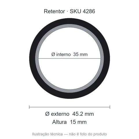 Retentor 35 mm x 45,2 mm x 15 mm - 02336 BROE 35x45,20x15/24