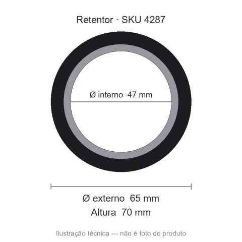 Retentor 47 mm x 65 mm x 70 mm - 02349 47x65x70