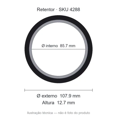 Retentor 85,7 mm x 107,9 mm x 12,7 mm - 02352 GAE 85,70x107,9x12,70