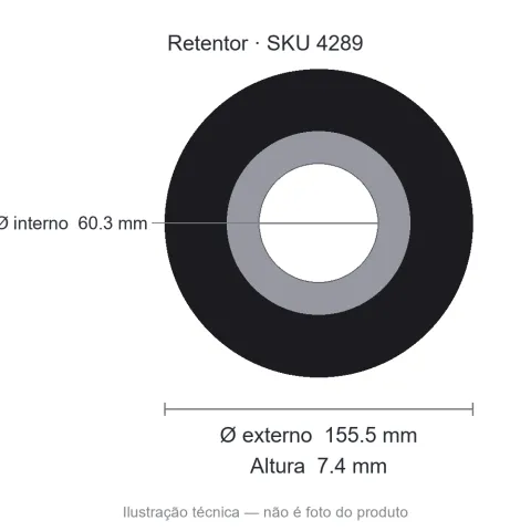 Retentor 60,3 mm x 155,5 mm x 7,4 mm - 02333 60,3x155,5x7,4 BAE