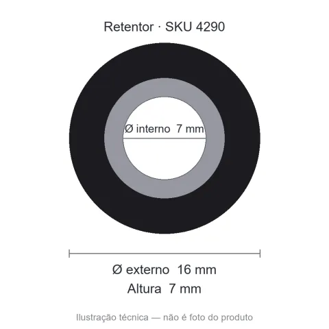Retentor 7 mm x 16 mm x 7 mm - 02358 BRG 7x16x7