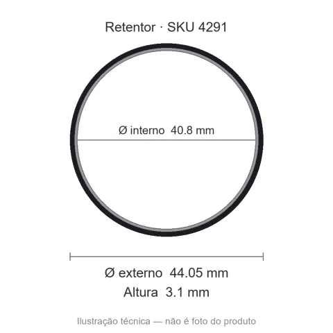 Retentor 40,8 mm x 44,05 mm x 3,1 mm - 02322 GA 40,8x44,05x3,10