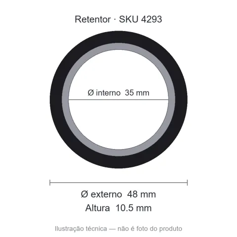 Retentor 35 mm x 48 mm x 10,5 mm - 02353 BRGE 35x48x10,5