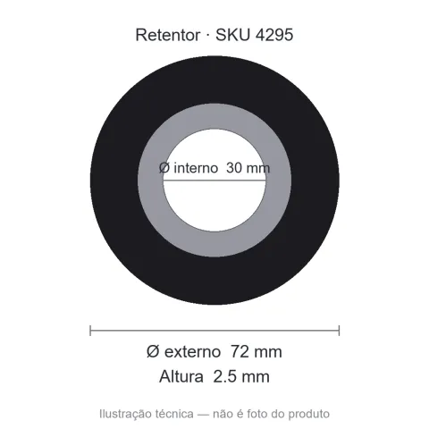 Retentor 30 mm x 72 mm x 2,5 mm - 01792 30x72x2,5x10,5 BRE