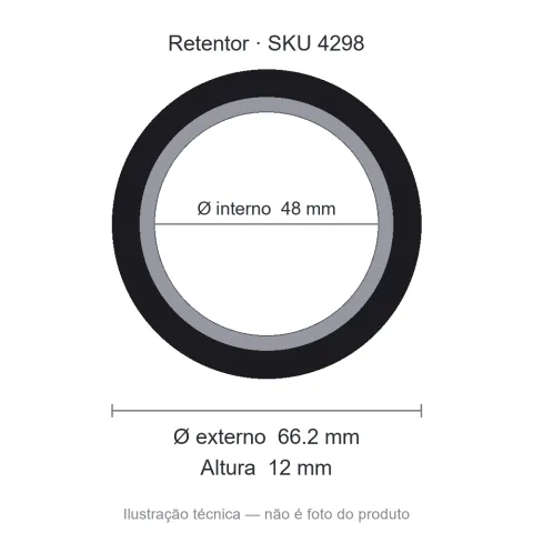 Retentor 48 mm x 66,2 mm x 12 mm - 01793 48x66,2x12 BAG