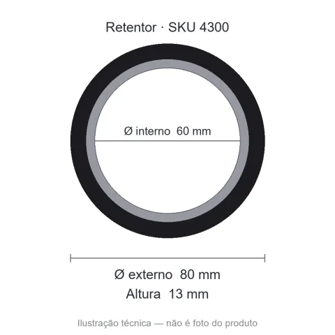 Retentor 60 mm x 80 mm x 13 mm - 01818 60x80x13 GAE