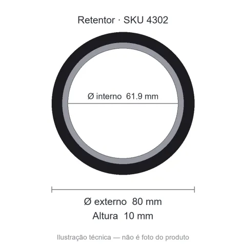 Retentor 61,9 mm x 80 mm x 10 mm - 01828 61,9x80x10