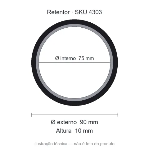 Retentor 75 mm x 90 mm x 10 mm - 02451 75x90x10