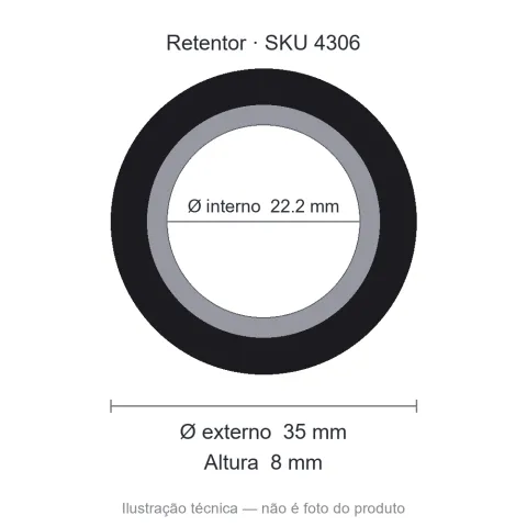 Retentor 22,2 mm x 35 mm x 8 mm - 01819 22,2x35x8