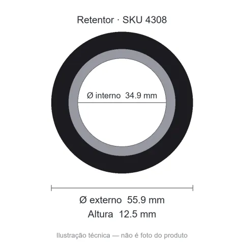 Retentor 34,9 mm x 55,9 mm x 12,5 mm - 01844 34,9x55,9x12,5 BAG