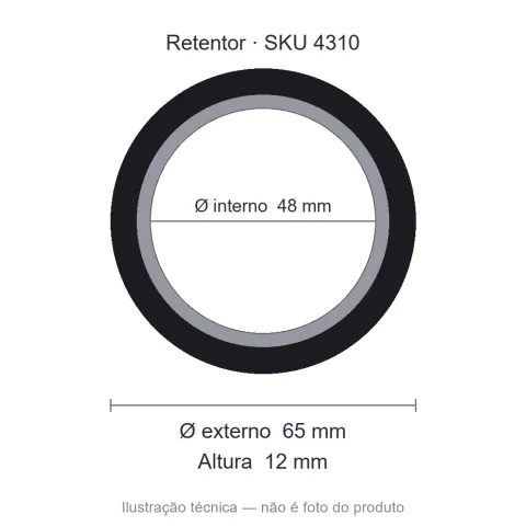 Retentor 48 mm x 65 mm x 12 mm - 48x65x12 01840 BGO