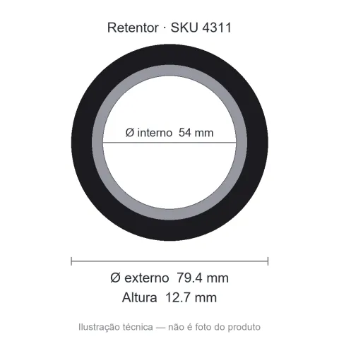 Retentor 54 mm x 79,4 mm x 12,7 mm - 01838 54x79,4x12,7 BAG