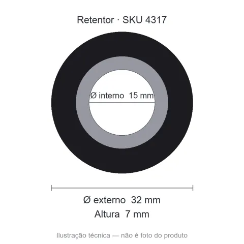 Retentor Agrícola 15 mm x 32 mm x 7 mm - 15x32x7 01907