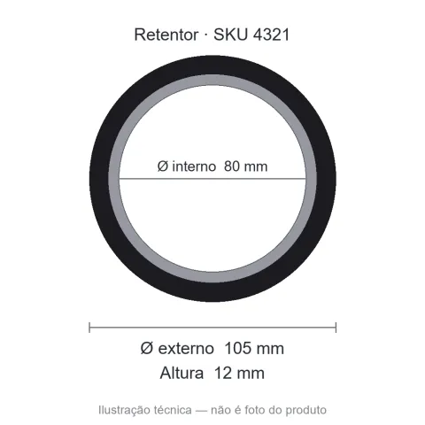 Retentor 80 mm x 105 mm x 12 mm - 02925 BRG 80x105x12