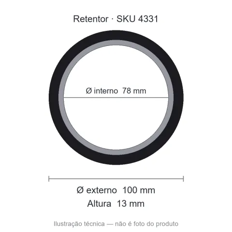Retentor 78 mm x 100 mm x 13 mm - 78x100x13 5015
