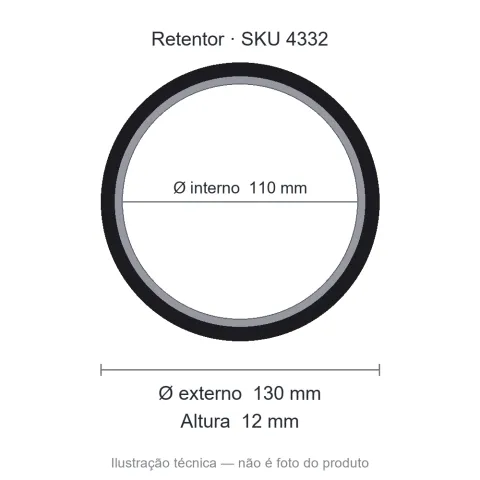 Retentor 110 mm x 130 mm x 12 mm - 110x130x12 5074