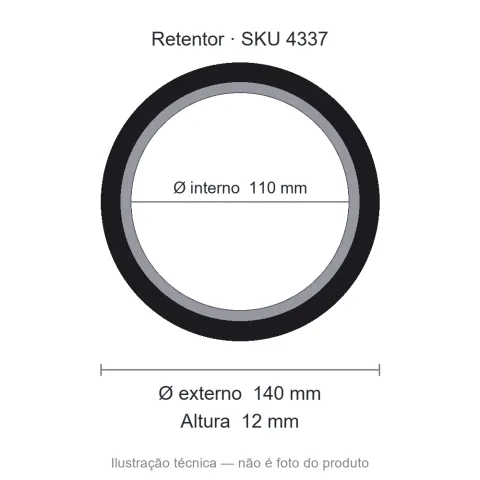 Retentor 110 mm x 140 mm x 12 mm - 5172 Bbrge 110x140x12
