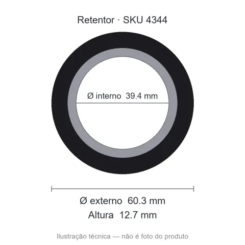 Retentor 39,4 mm x 60,3 mm x 12,7 mm - 39,4x60,3x12,7 01997 BRO