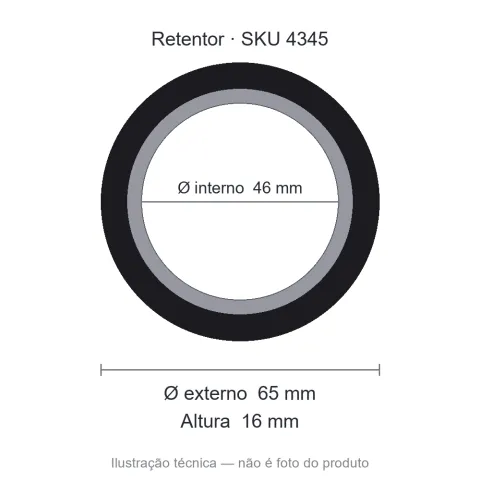 Retentor 46 mm x 65 mm x 16 mm - 46x65x16 5424 Brage