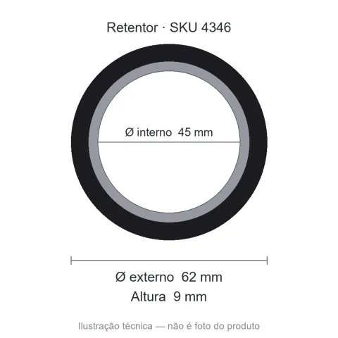 Retentor 45 mm x 62 mm x 9 mm - 5652 BRG 45x62x9
