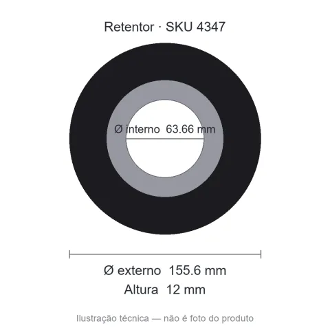 Retentor 63,66 mm x 155,6 mm x 12 mm - 02033 63,66x155,60x12 BAE