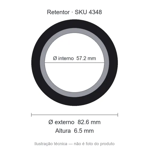 Retentor 57,2 mm x 82,6 mm x 6,5 mm - 5657 GA 57,2x82,6x6,5