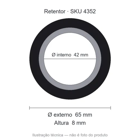 Retentor 42 mm x 65 mm x 8 mm - 42x65x8