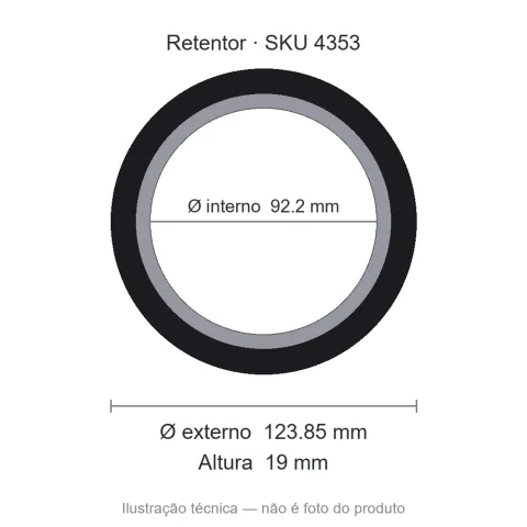 Retentor 92,2 mm x 123,85 mm x 19 mm - 02037 92,2x123,85x19