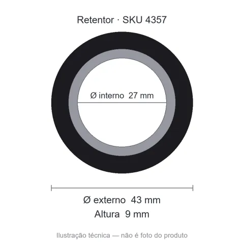 Retentor 27 mm x 43 mm x 9 mm BRG 27x43x9 5873