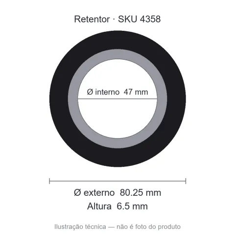 Retentor 47 mm x 80,25 mm x 6,5 mm - 47x80,25x6,5 5877 BAGG