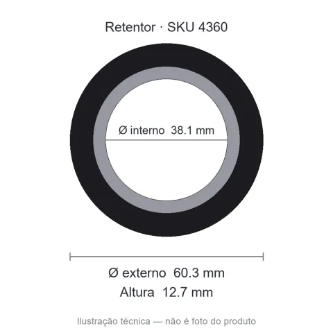 Retentor 38,1 mm x 60,3 mm x 12,7 mm - 38,10x60,30x12,70/15,90 5864