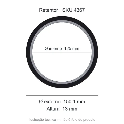 Retentor 125 mm x 150,1 mm x 13 mm - 5530 125x150,10x13 BR