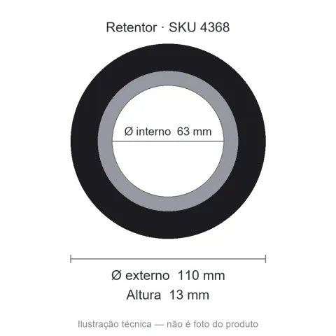 Retentor 63 mm x 110 mm x 13 mm - 02735 63x110x13 GB