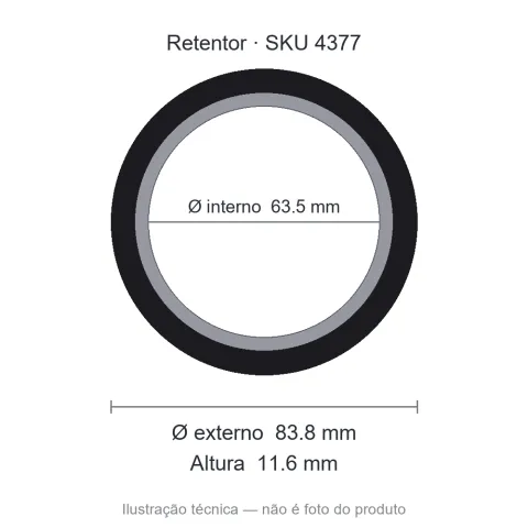 Retentor 63,5 mm x 83,8 mm x 11,6 mm - 02211 63,5x83,8x11,6 BAG