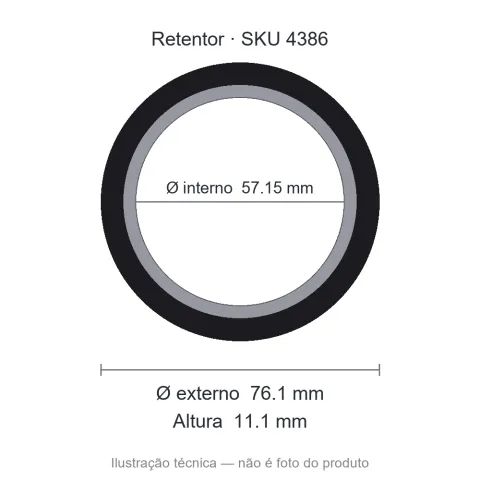 Retentor 57,15 mm x 76,1 mm x 11,1 mm - 02067 57,15x76,1x11,1