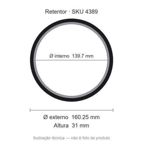 Retentor 139,7 mm x 160,25 mm x 31 mm - 02889 139,7x160,25x31 BGOE