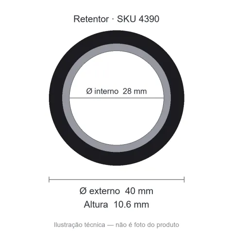 Retentor 28 mm x 40 mm x 10,6 mm - 02094 28x40x10,6 BAGE