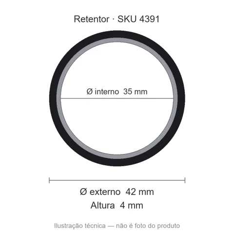 Retentor 35 mm x 42 mm x 4 mm - 02095 35x42x4 GA