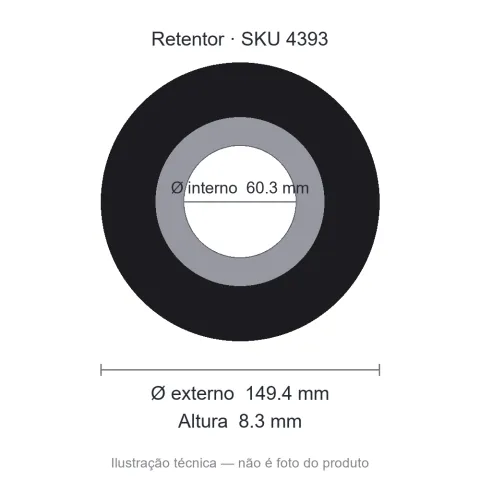 Retentor 60,3 mm x 149,4 mm x 8,3 mm - 02098 60,30x149,40x8,30 BAE