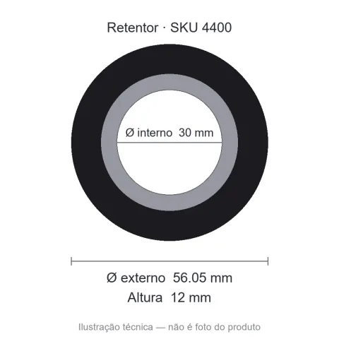 Retentor Agrícola 30 mm x 56,05 mm x 12 mm - 00817 BRG 30x56,05x12