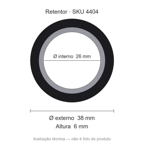 Retentor 26 mm x 38 mm x 6 mm - 01010 BR 26x38x6