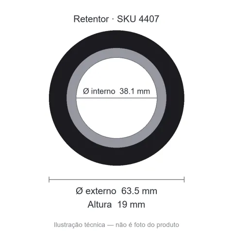 Retentor 38,1 mm x 63,5 mm x 19 mm - 01033 BR 38,10x63,5x19