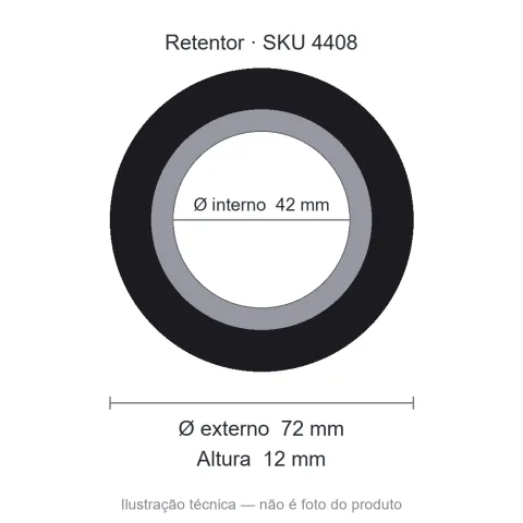 Retentor 42 mm x 72 mm x 12 mm - 42x72x12 01108 BGE