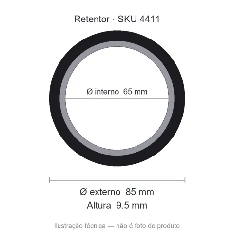 Retentor 65 mm x 85 mm x 9,5 mm - 01164 V 65x85x9,5/10