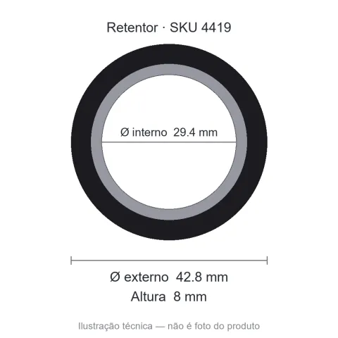 Retentor Agrícola 29,4 mm x 42,8 mm x 8 mm - 02153 29,4x42,8x8 BRG