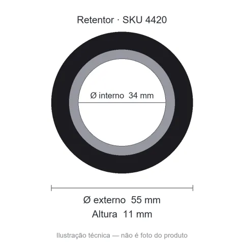 Retentor 34 mm x 55 mm x 11 mm - 02152 34x55x11/15 Baggg