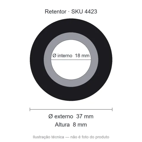 Retentor 18 mm x 37 mm x 8 mm - 02164 18x37x8 BRG