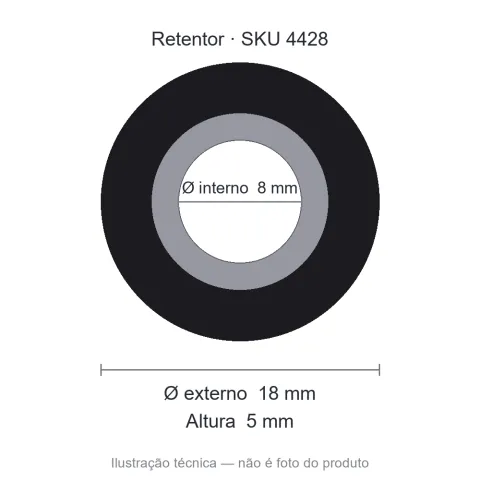 Retentor 8 mm x 18 mm x 5 mm - 02163 8x18x5 BRG